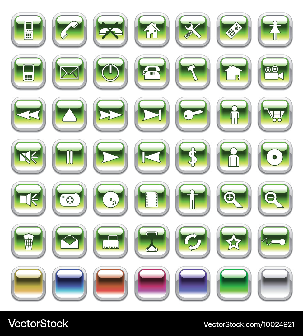 Set of glossy buttons vector image