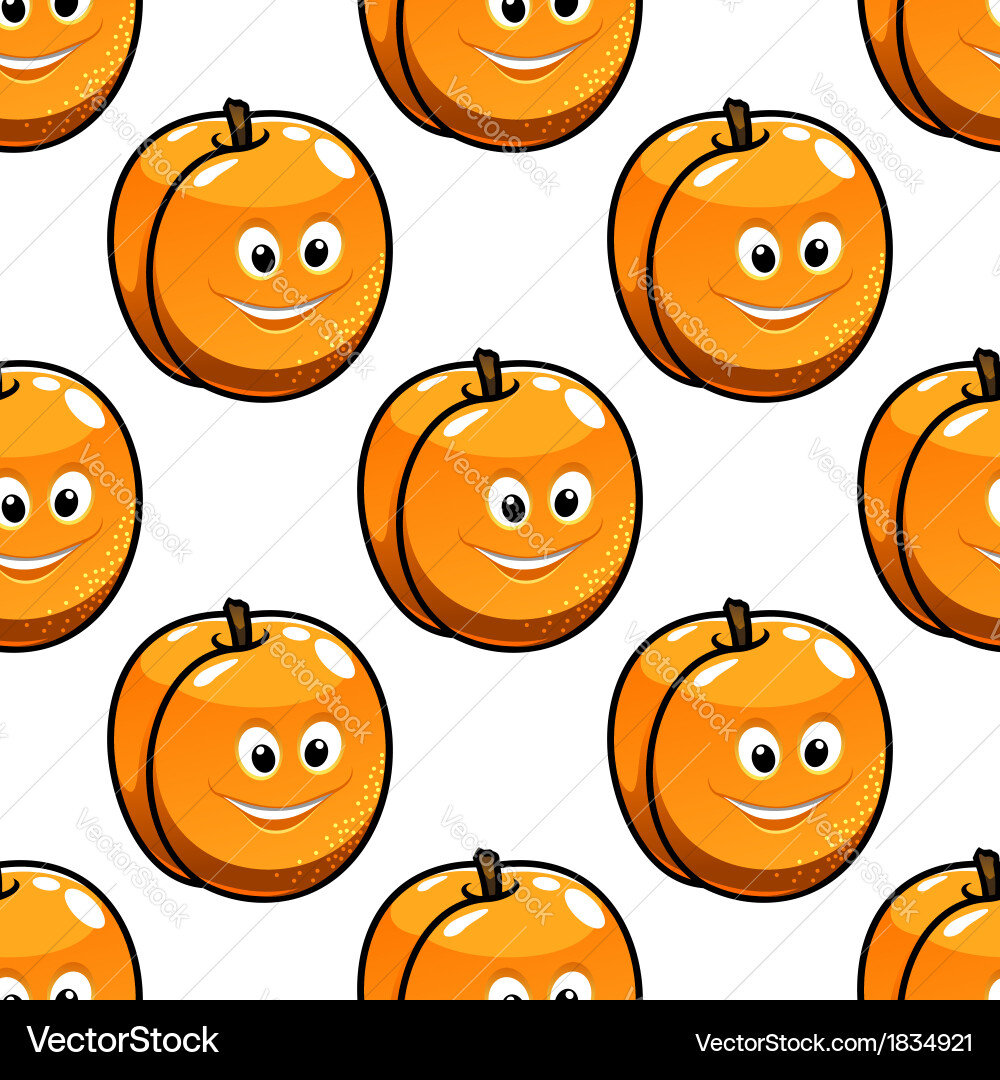 Smiling Apricot Pattern Vector Image