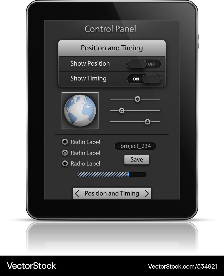 Tablet User Interface vector image
