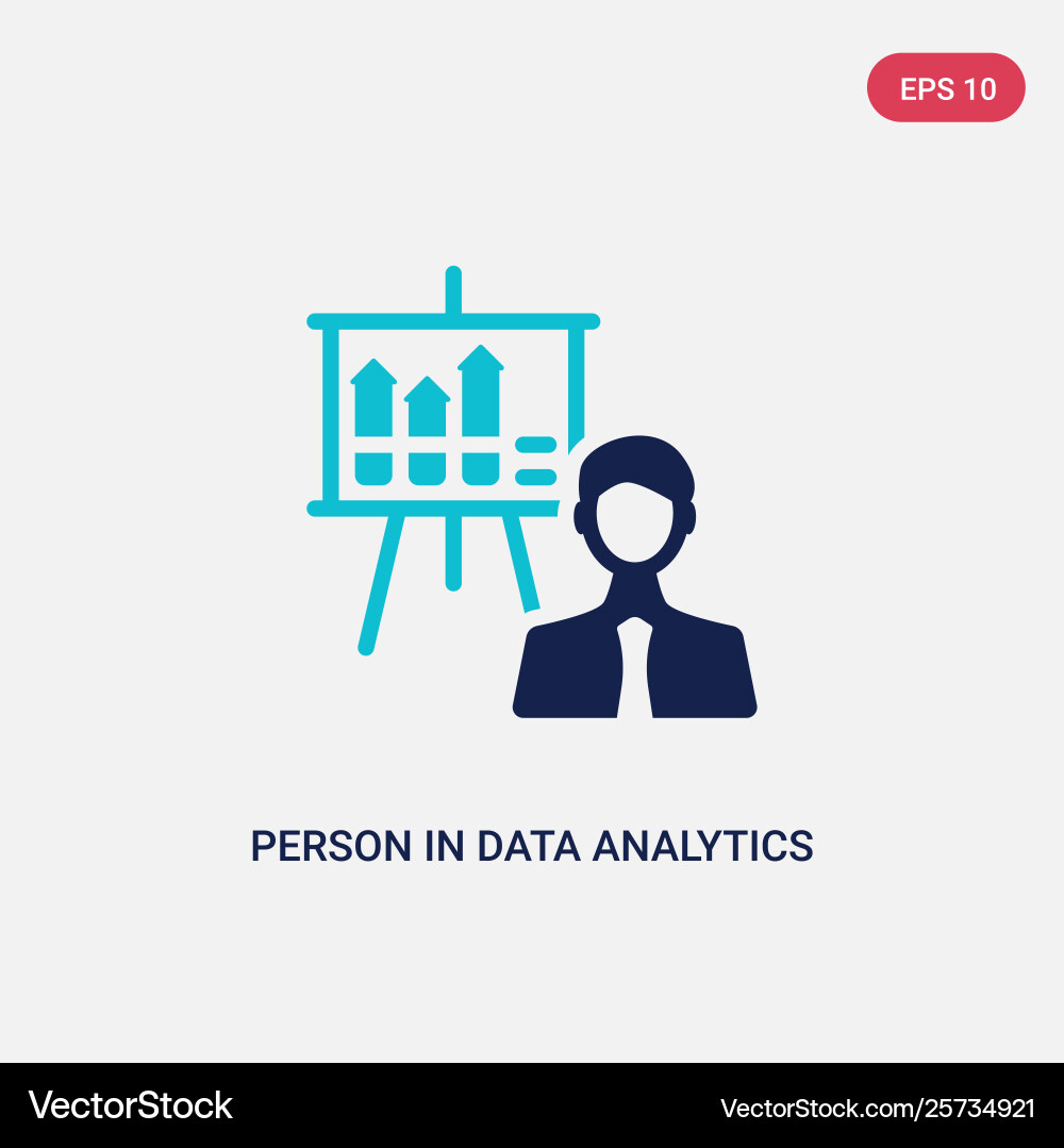 Two color person in data analytics presentation Two color person in data analytics presentation vector image