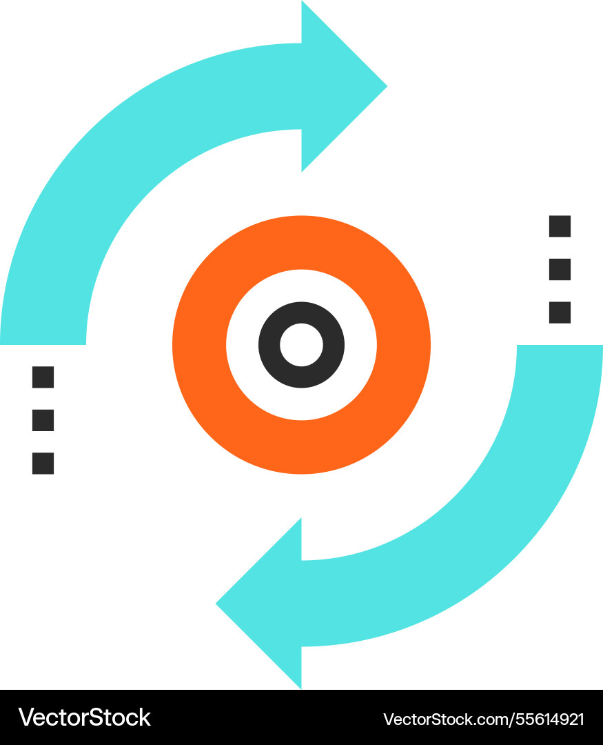 Update flat line web icon concept vector image