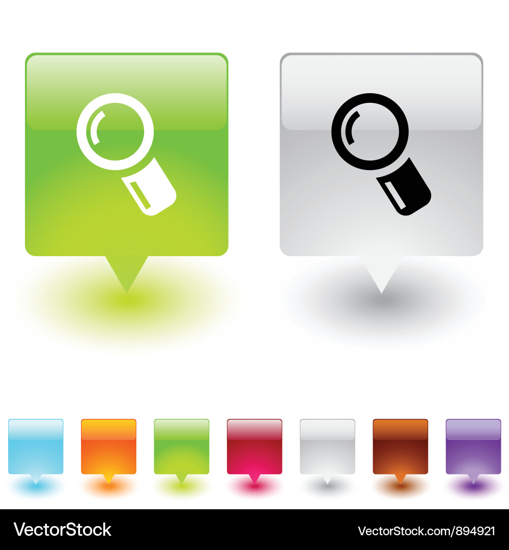 Zoom square button Vector Image