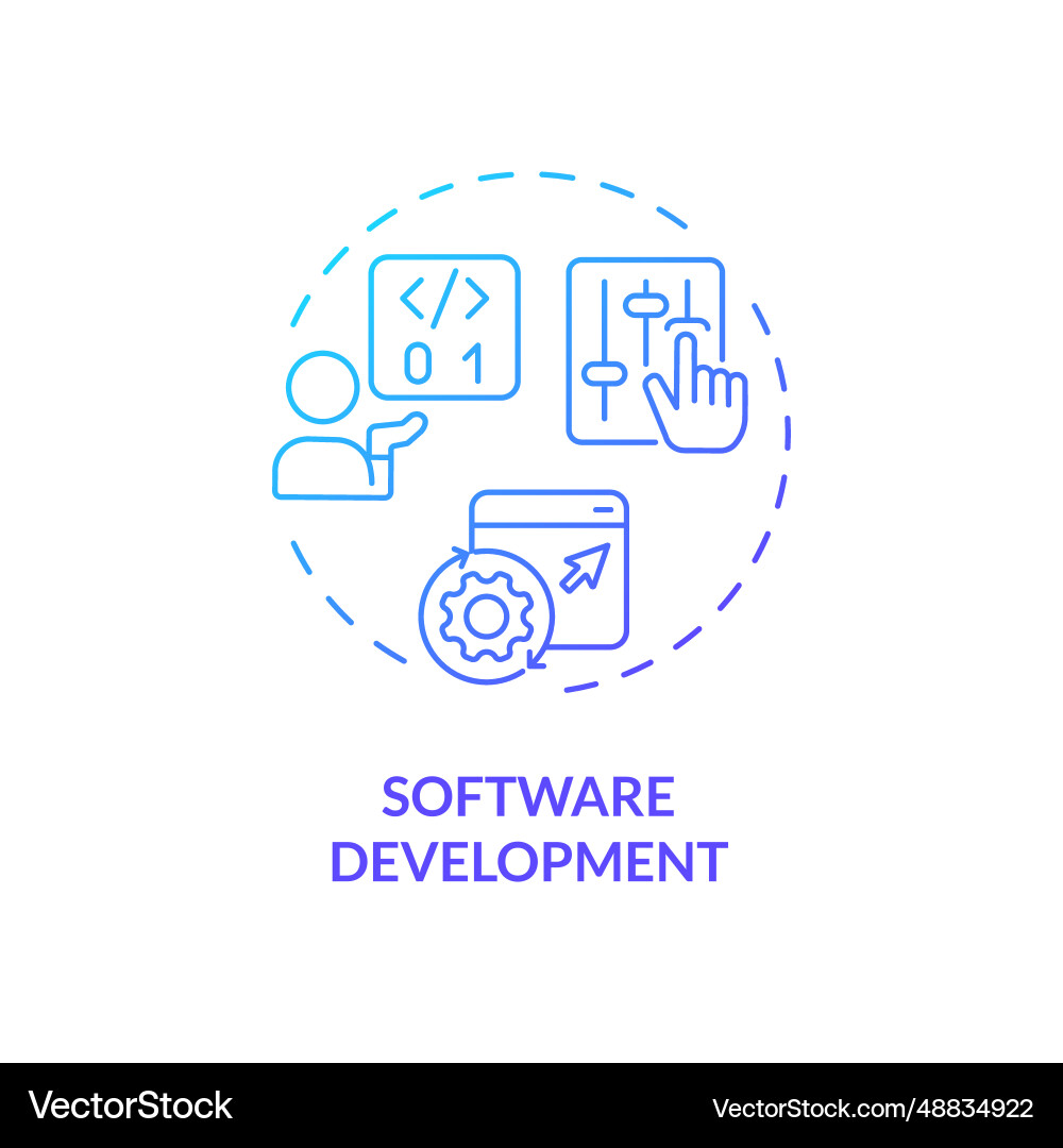 2d gradient thin linear icon software development 2d gradient thin linear icon software development Vector Image