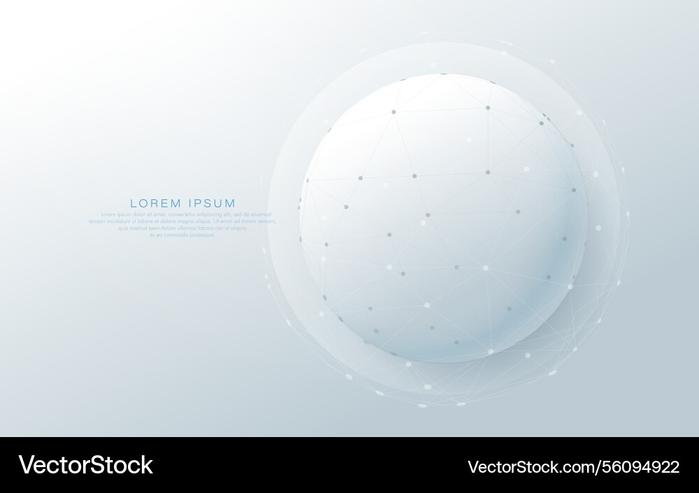 Abstract 3d sphere with connected network nodes Abstract 3d sphere with connected network nodes vector image