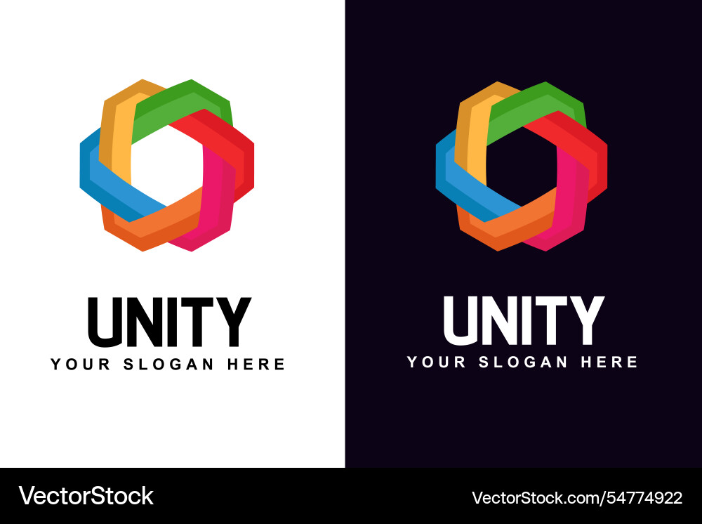 Abstract colorful hexagonal for together team vector image