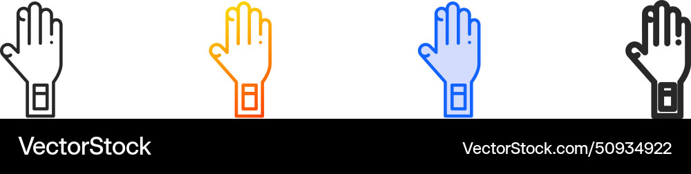 Bionic arm iconthin linear gradient blue stroke Bionic arm iconthin linear gradient blue stroke Vector Image