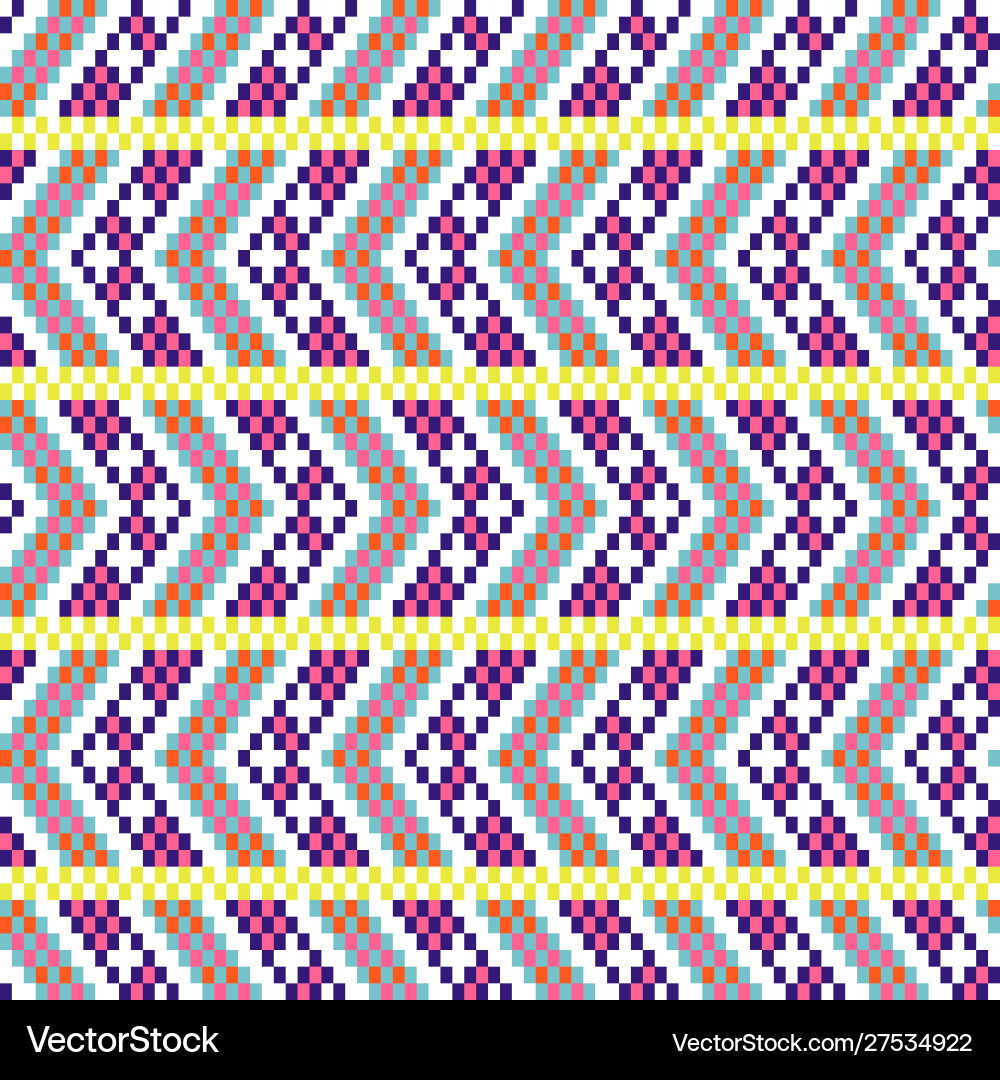 Bold arrow chevron seamless pattern pixel blocks Bold arrow chevron seamless pattern pixel blocks Vector Image