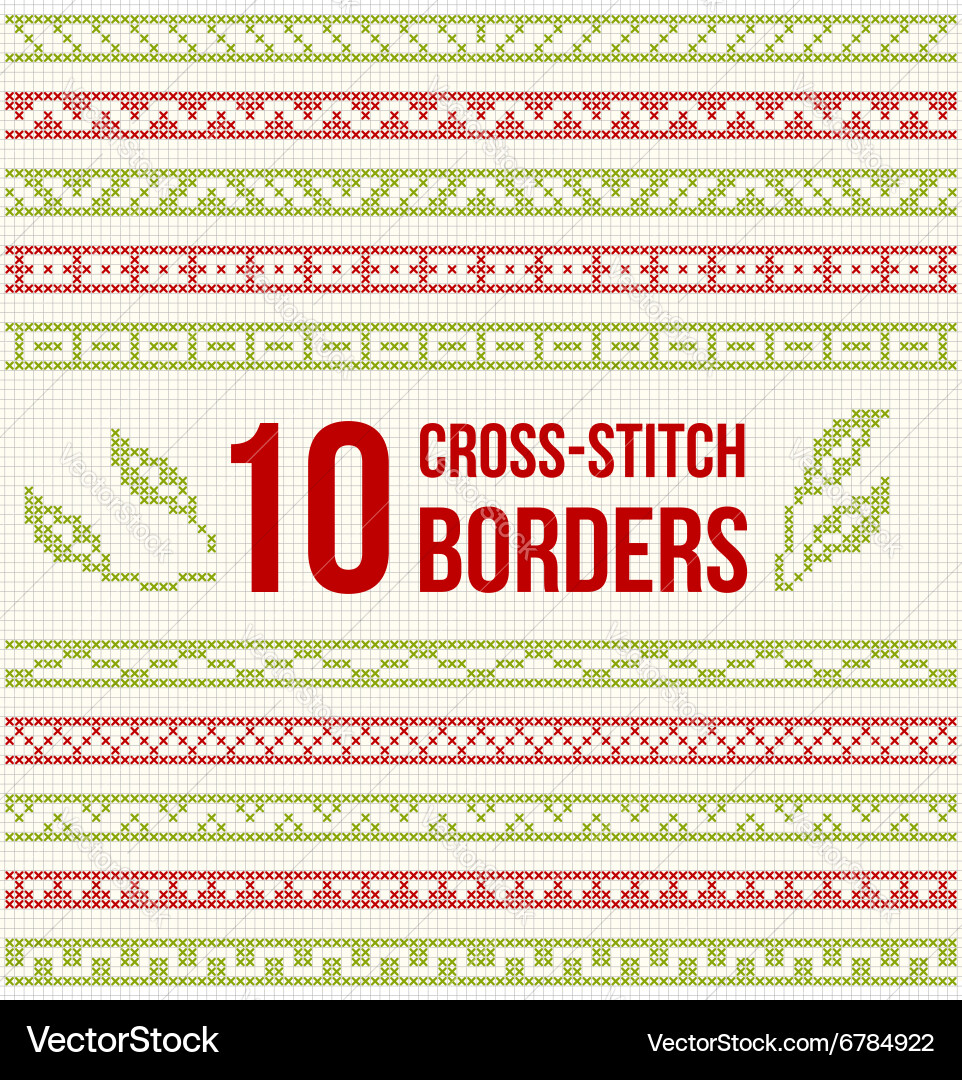 Cross Stitch Border Pattern vector image