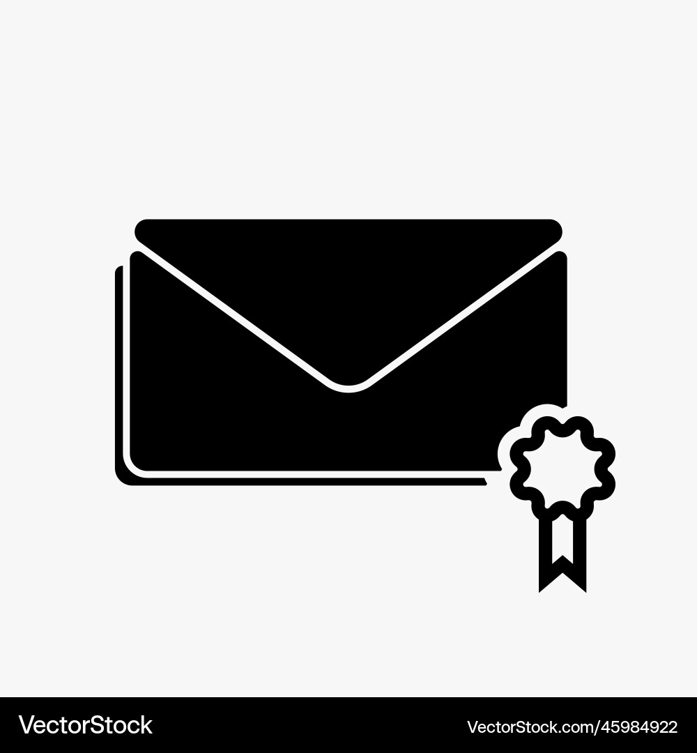 Design of message envelope icon outline vector image