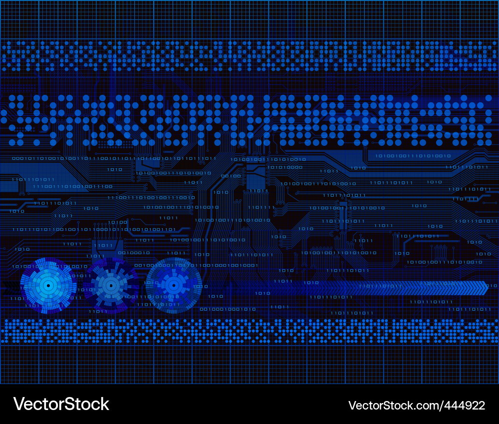 Digital Circuit Background Vector Image