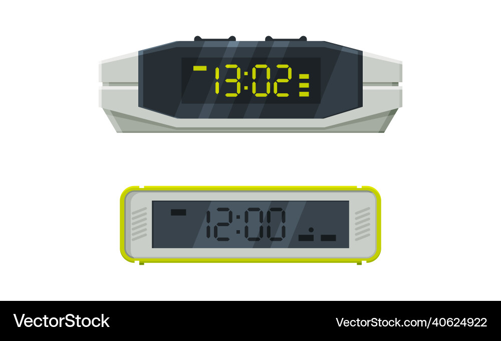 Digital clock with clockwork mechanism displaying Digital clock with clockwork mechanism displaying vector image