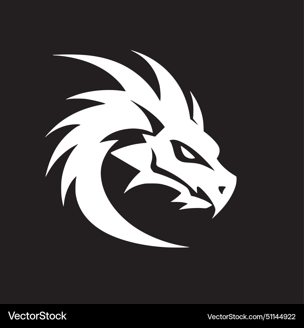 Dragon Minimalist And Flat Logo Royalty Free Vector Image