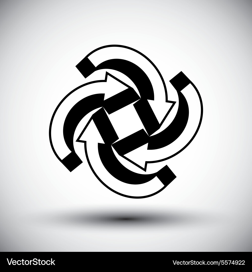Four arrows loop conceptual icon abstract new idea vector image
