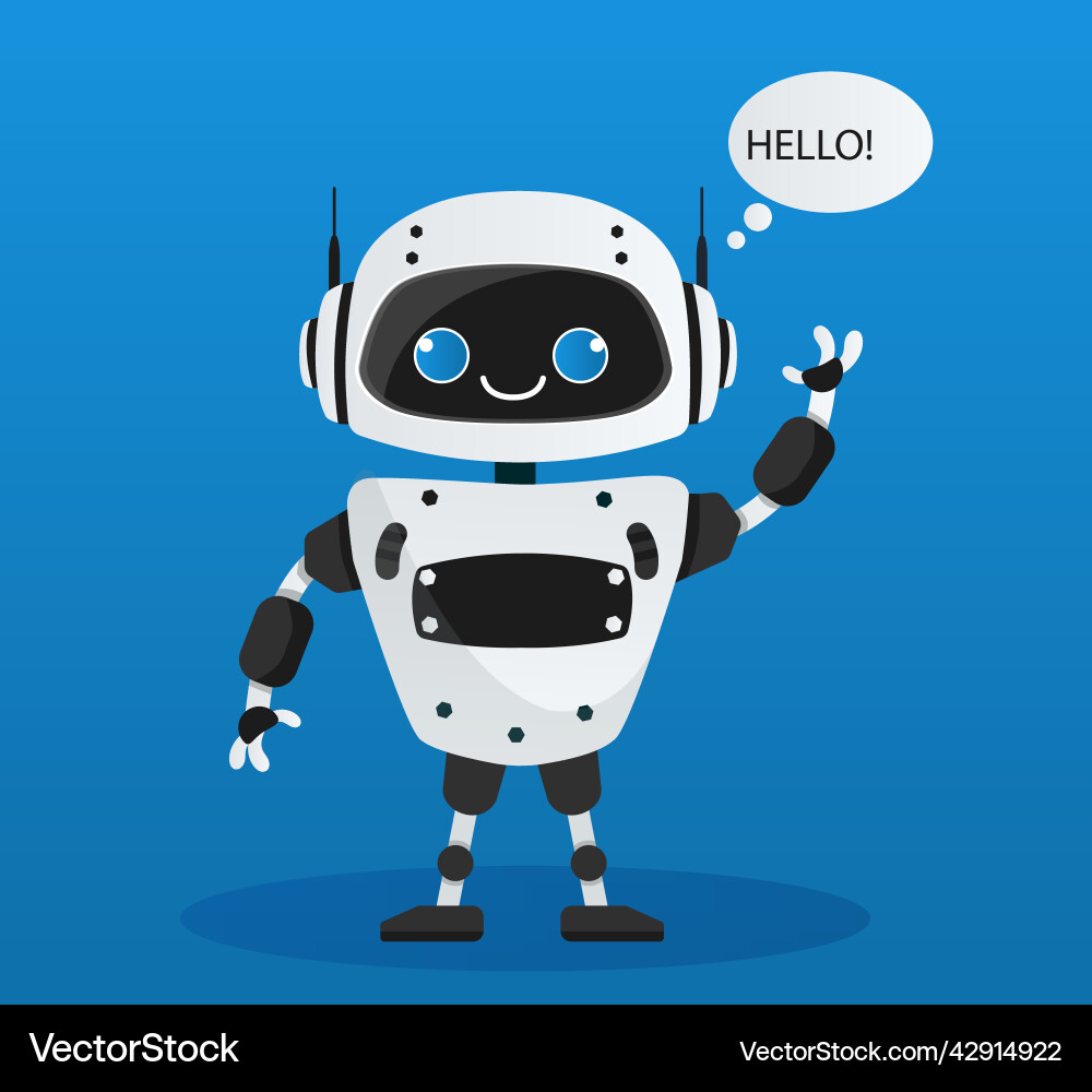 Friendly Robot Saying Hello vector image