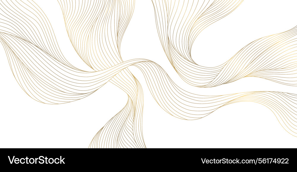 Gold Line Wave Abstract Pattern vector image