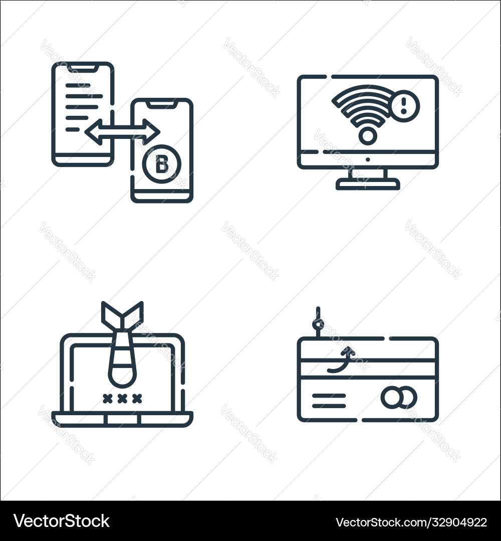 Hacker Linie Icons lineare Set Qualität Hacker Linie Icons lineare Set Qualität vektorbild