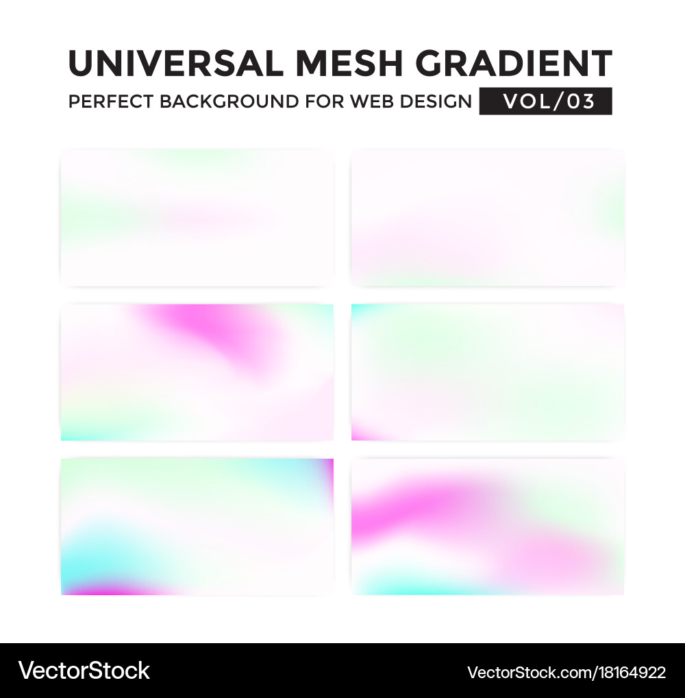 Iridescent colored universal mesh gradient vector image