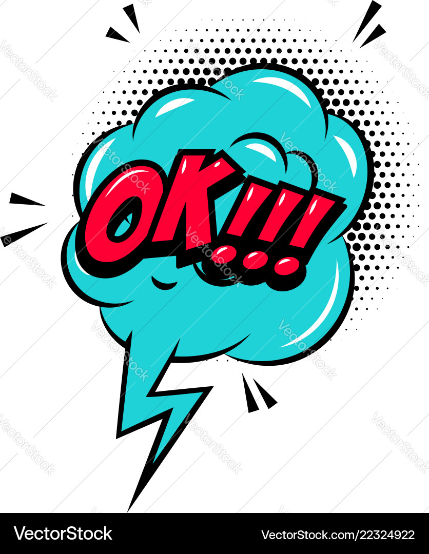 Ok Comic-Stil Phrase mit Sprachblase Ok Comic-Stil Phrase mit Sprachblase vektorbild