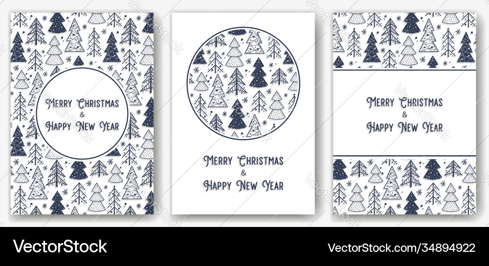 Postcard christmas forest for new year holiday Postcard christmas forest for new year holiday vector image