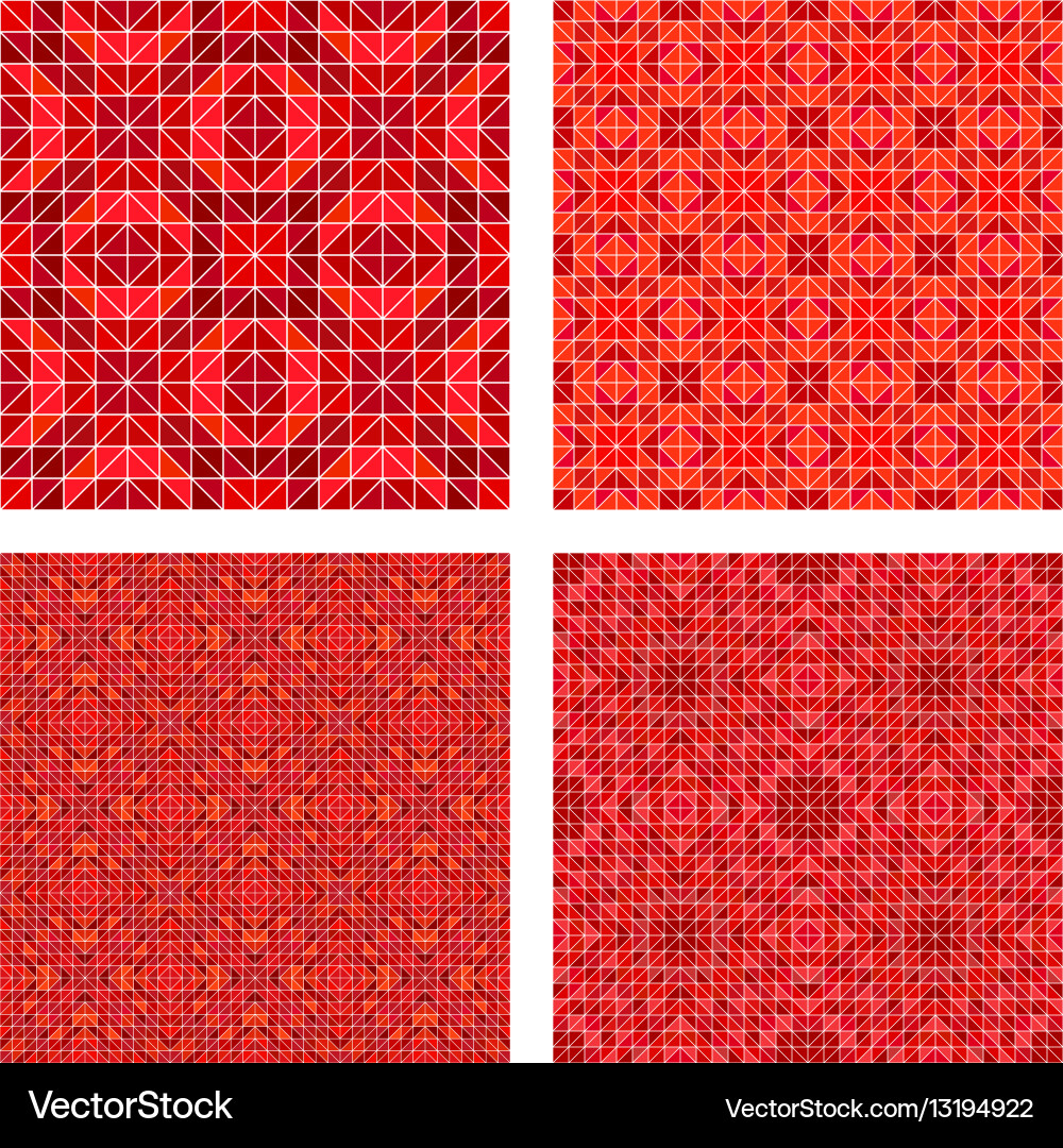 Red seamless mosaic pattern design background set vector image