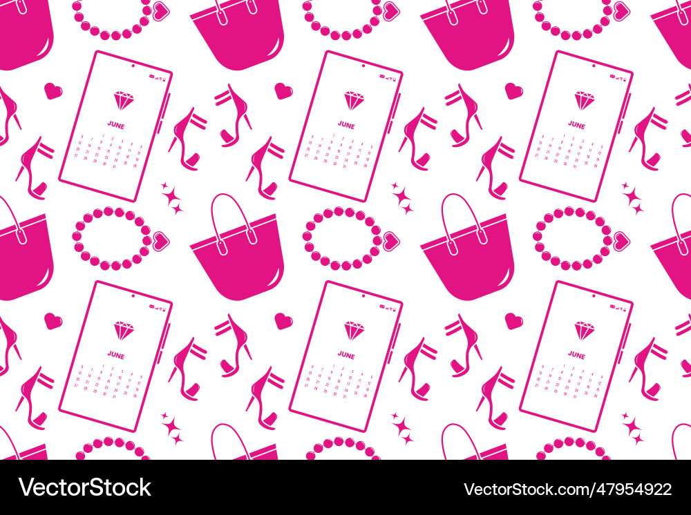 Repeat background barbie style seamless pattern Vector Image