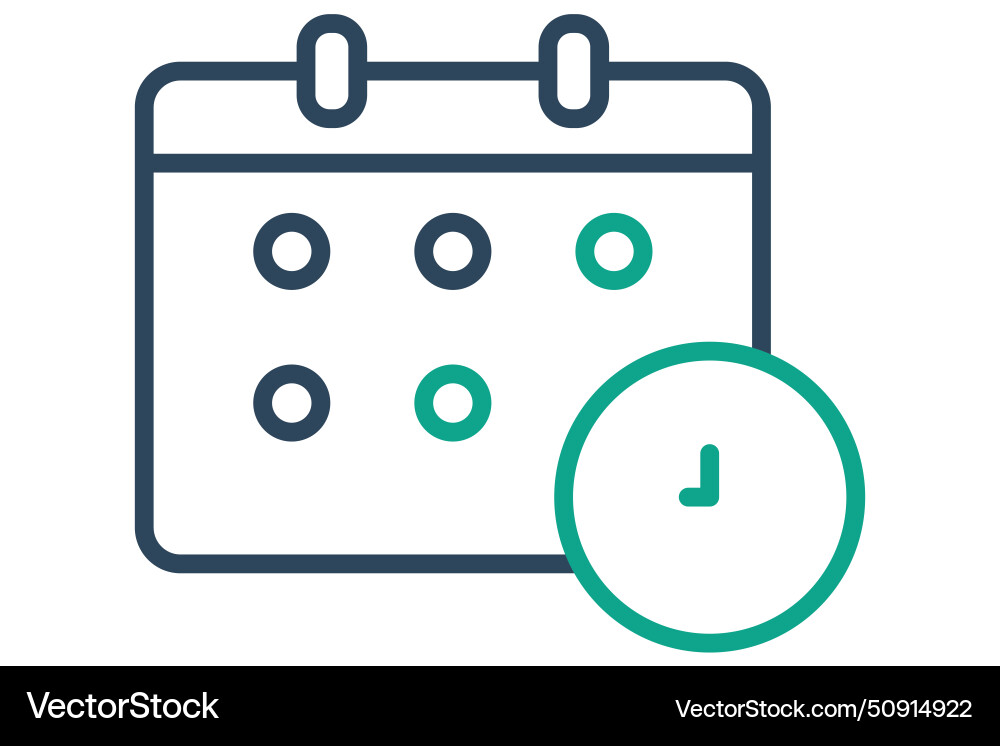 Schedule icon calendar with clock related Schedule icon calendar with clock related vector image