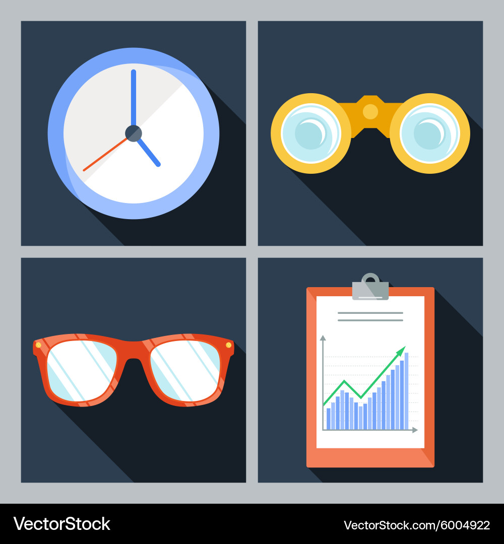 Set of four icons with the clock Vector Image