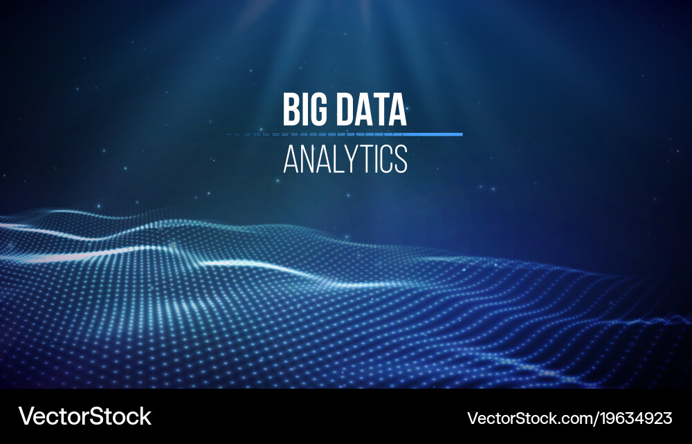 3D Data Network Background vector image