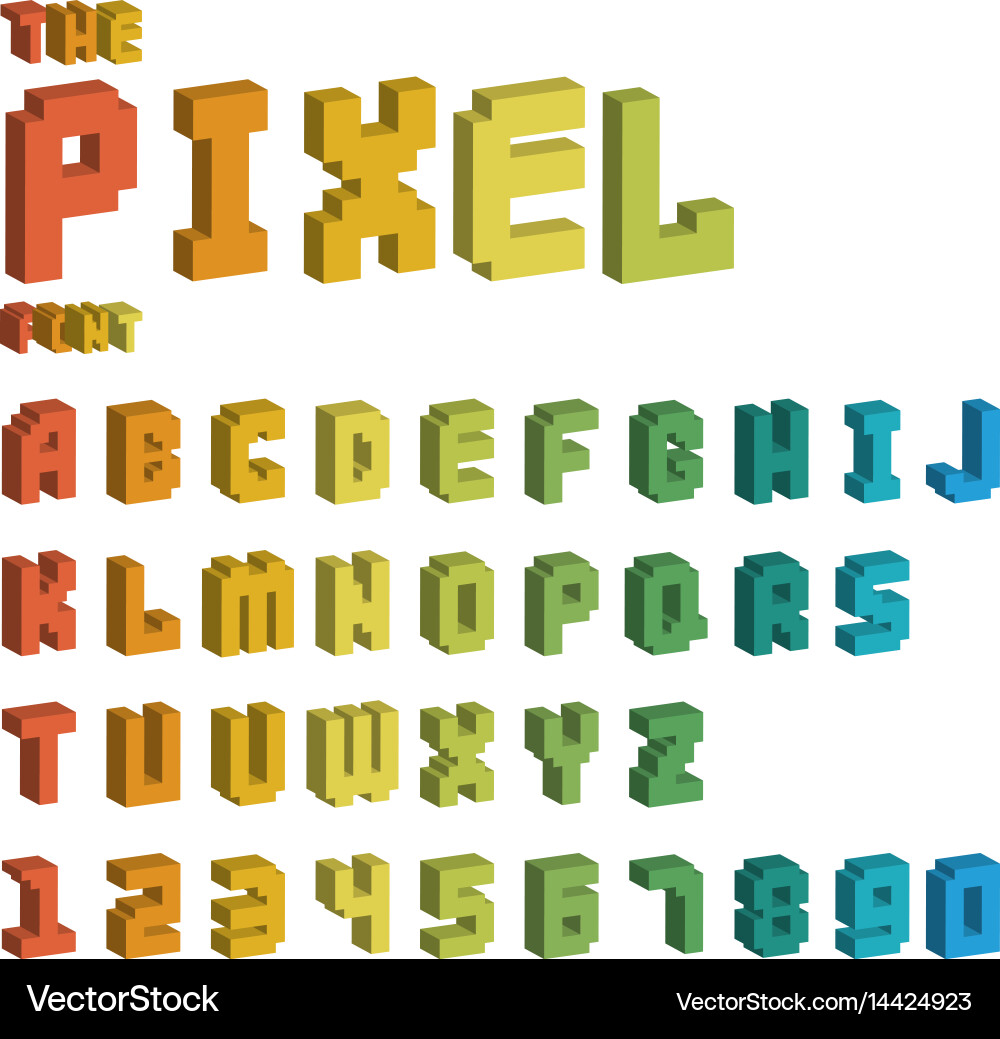 8-Bit Pixel Font Retro Game vector image
