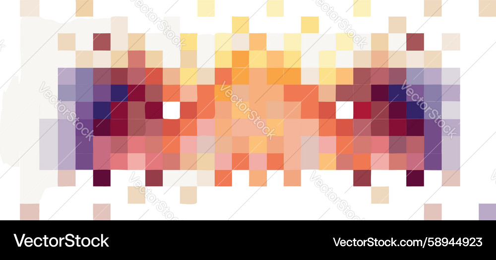 Abstract pixelated face with expressive colorful Vector Image