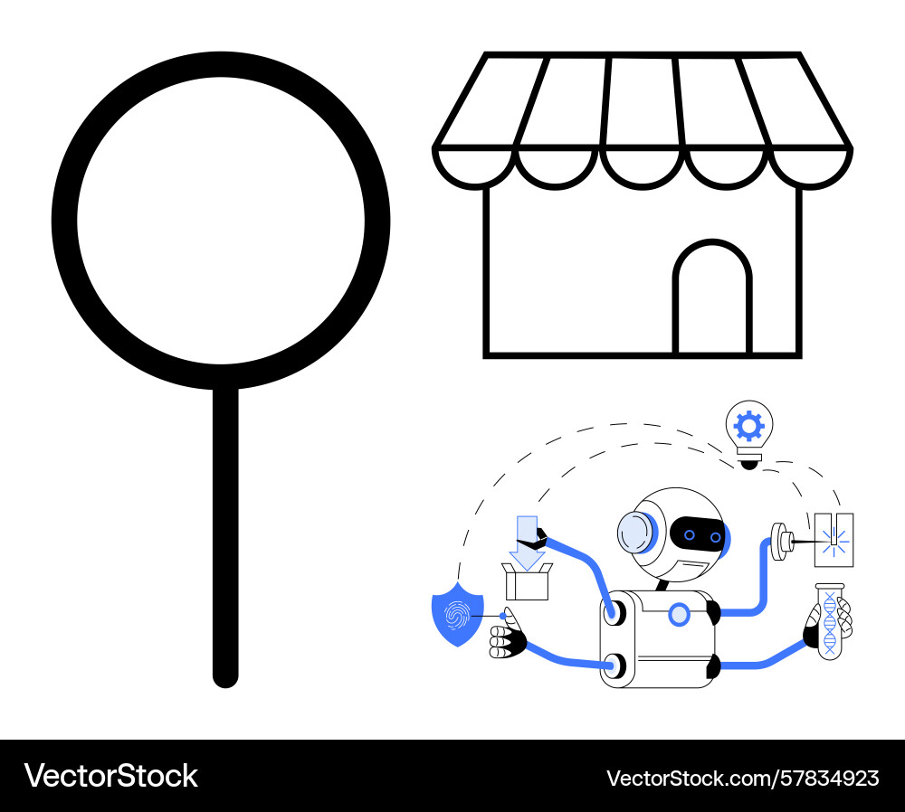 Ai and robotics revolutionizing retail with search Ai and robotics revolutionizing retail with search vector image