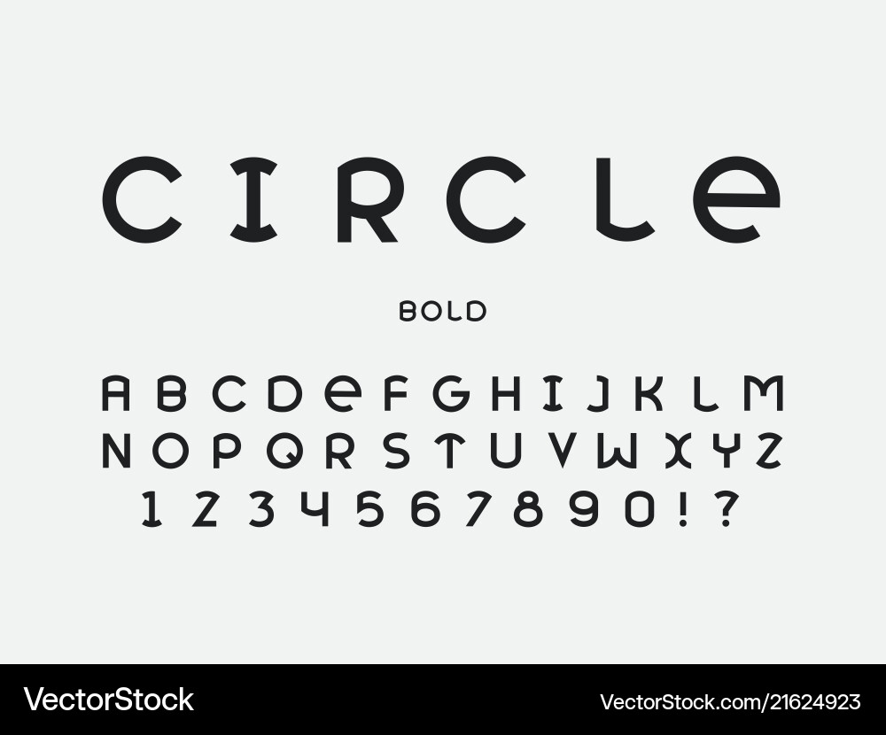 Bold Circle Alphabet Font Vector Image