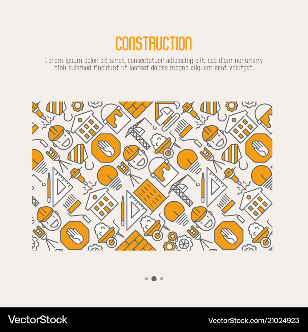 Building construction concept with thin line icons Building construction concept with thin line icons Vector Image