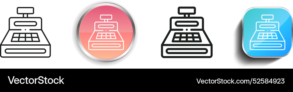 Cash machine icon thin linear regular and button vector image
