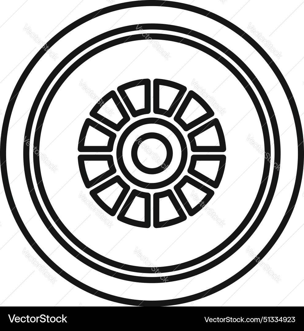 Circular geometric symbol with radial pattern vector image