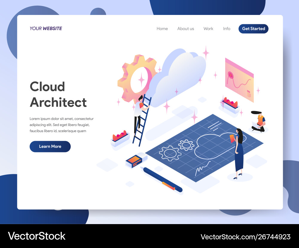Cloud Computing Isometric Concept Vector Image