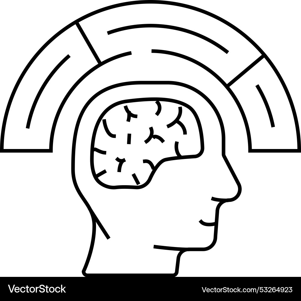 Cognitive load ux ui design line icon Cognitive load ux ui design line icon Vector Image