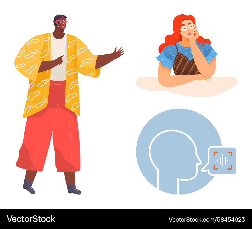 Communication & AI Interface Vector Image