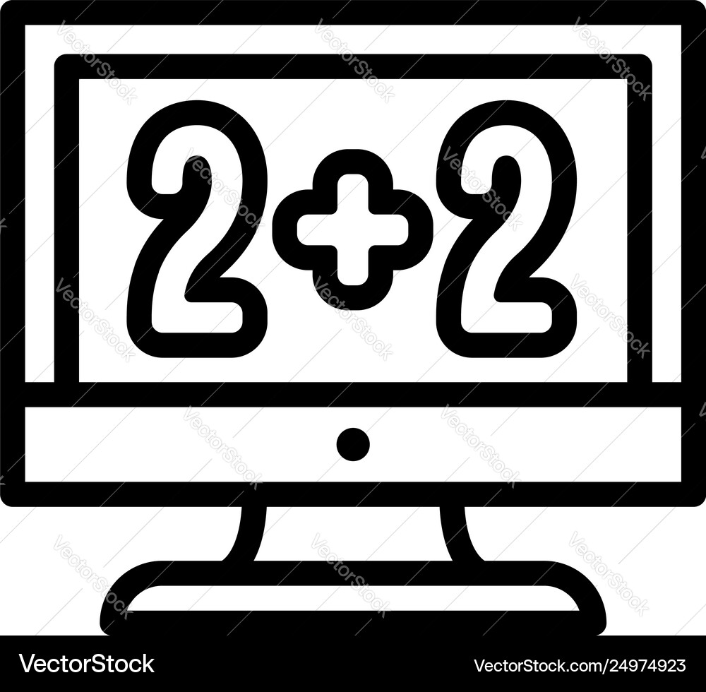 Computer calculations icon outline style Computer calculations icon outline style vector image