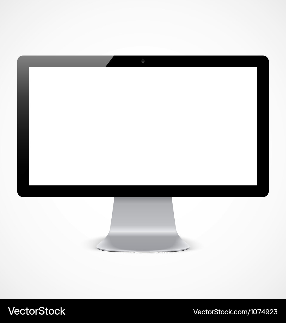 Computer display with white screen Vector Image