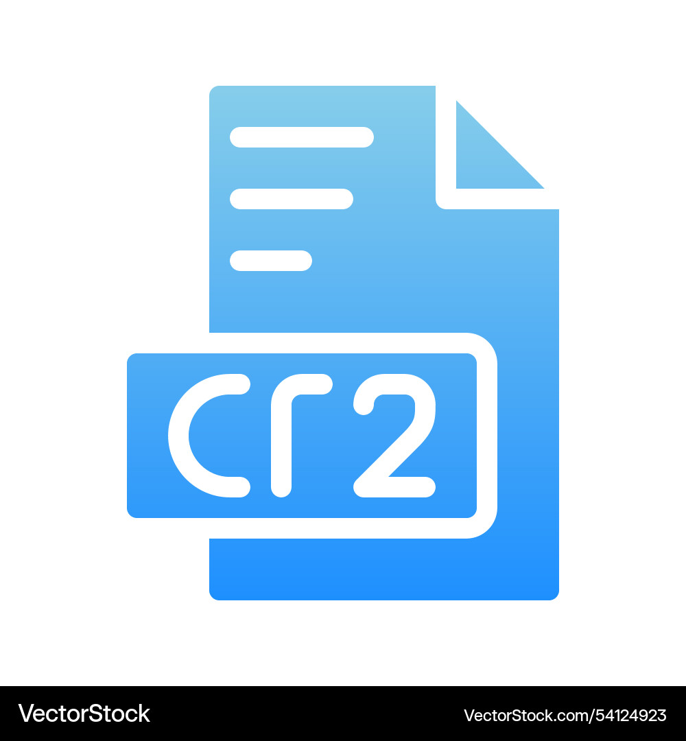 Cr2 document file format icon with gradient Cr2 document file format icon with gradient vector image