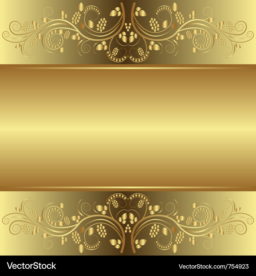 Elegant Golden Floral Background Vector Image