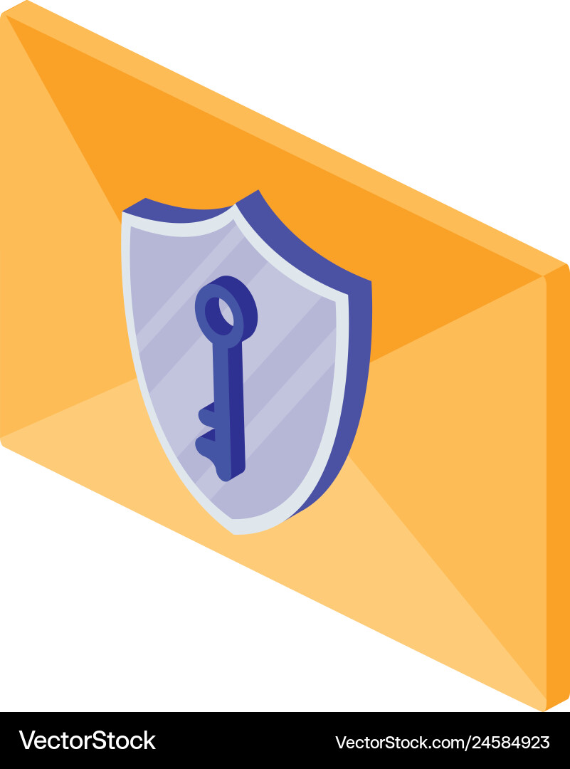 Envelope mail with shield Vector Image