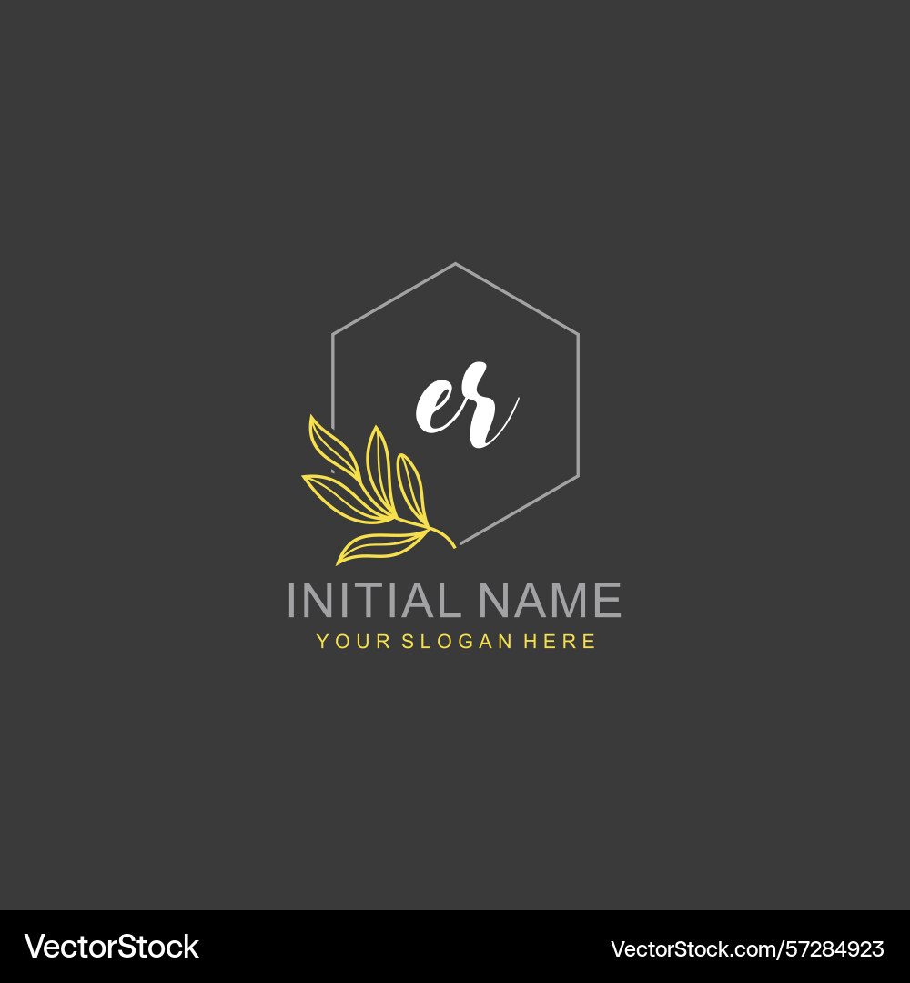 Er initial logo templates with botanical elements Vector Image