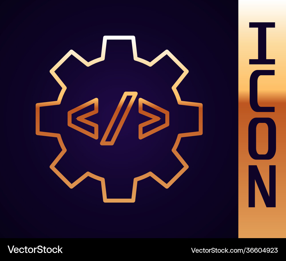 Gold line web design and front end development Gold line web design and front end development vector image