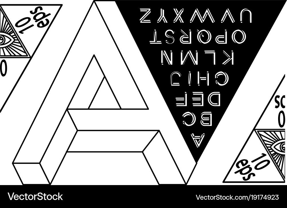 Impossible shape font memphis style letters vector image