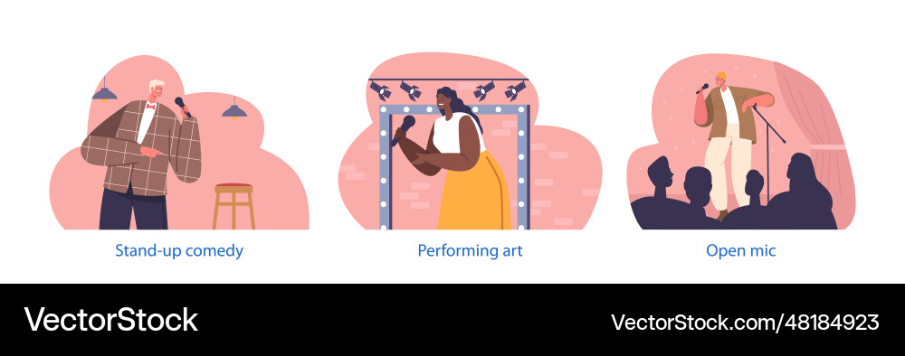 Isolated elements with artist characters engaging Isolated elements with artist characters engaging vector image