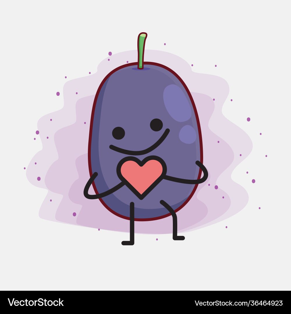 Java plum fruit cute character with simple face Vector Image