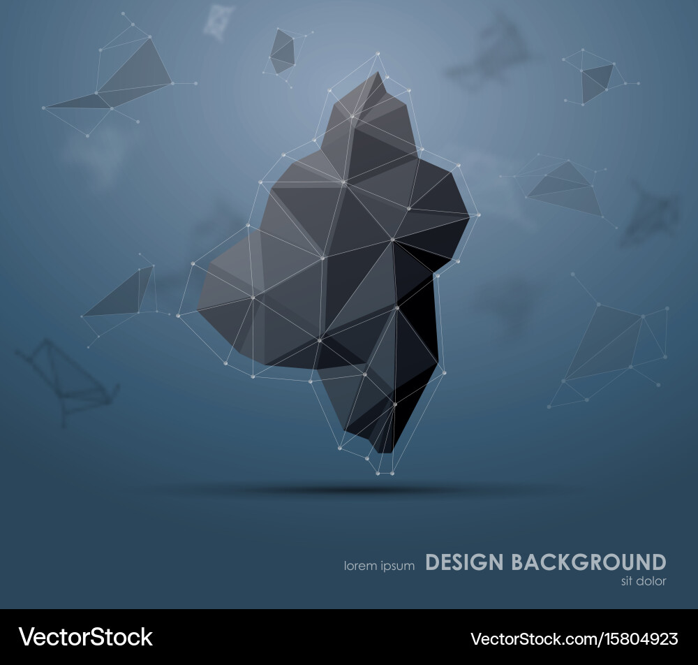Low polygon geometry elements abstract geometric vector image