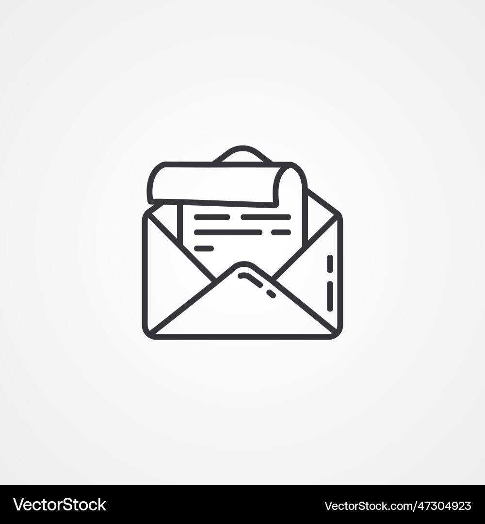 Mail open envelope outline icon email line vector image